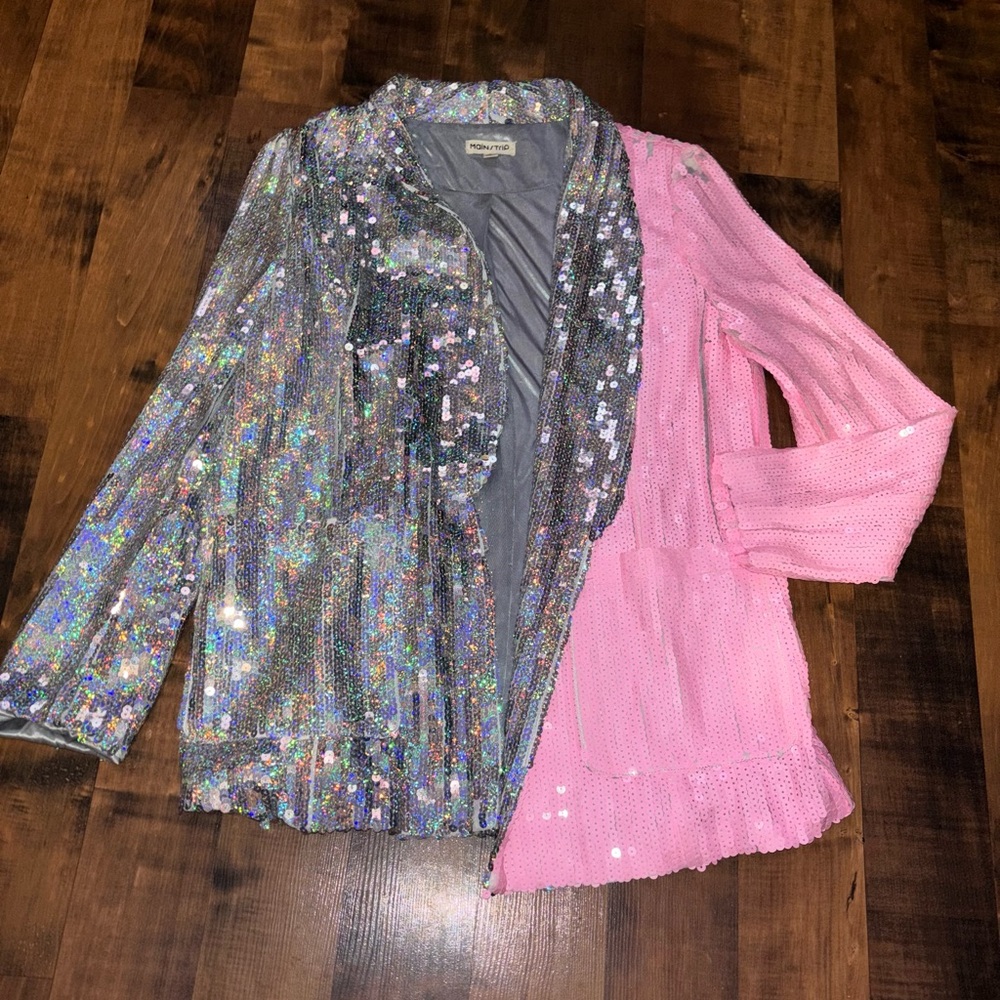 Main Strip Pink Silver Sequin Blazer Jacket Concert Swift Lainey
